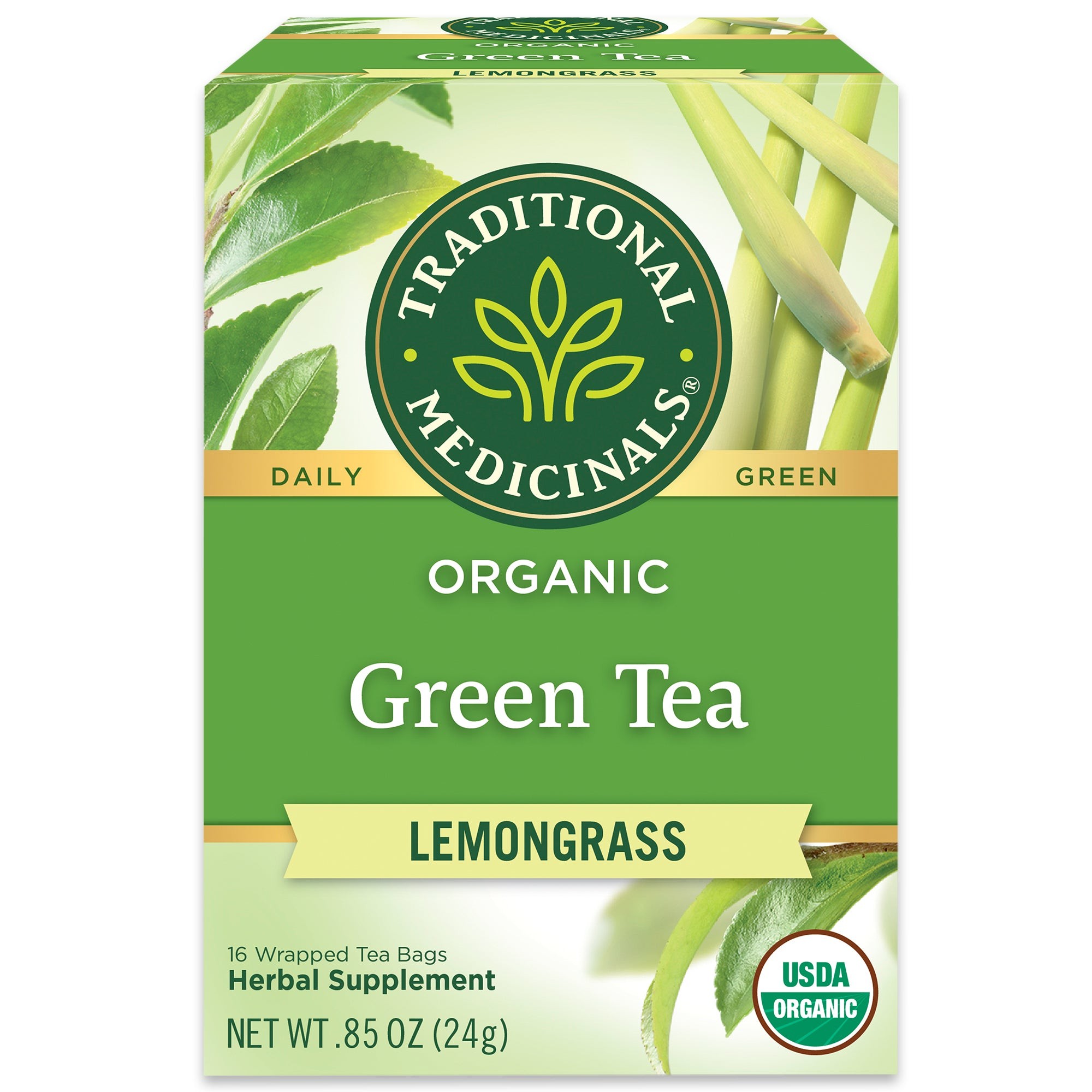 TRADITIONAL MEDICINALS LEMONGRASS ORG GREEN TEA 0.05 Lbs
