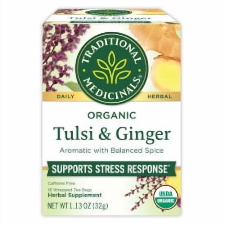 TRADITIONAL MEDICINALS ORGANIC TULSI WITH GINGER 16 Each