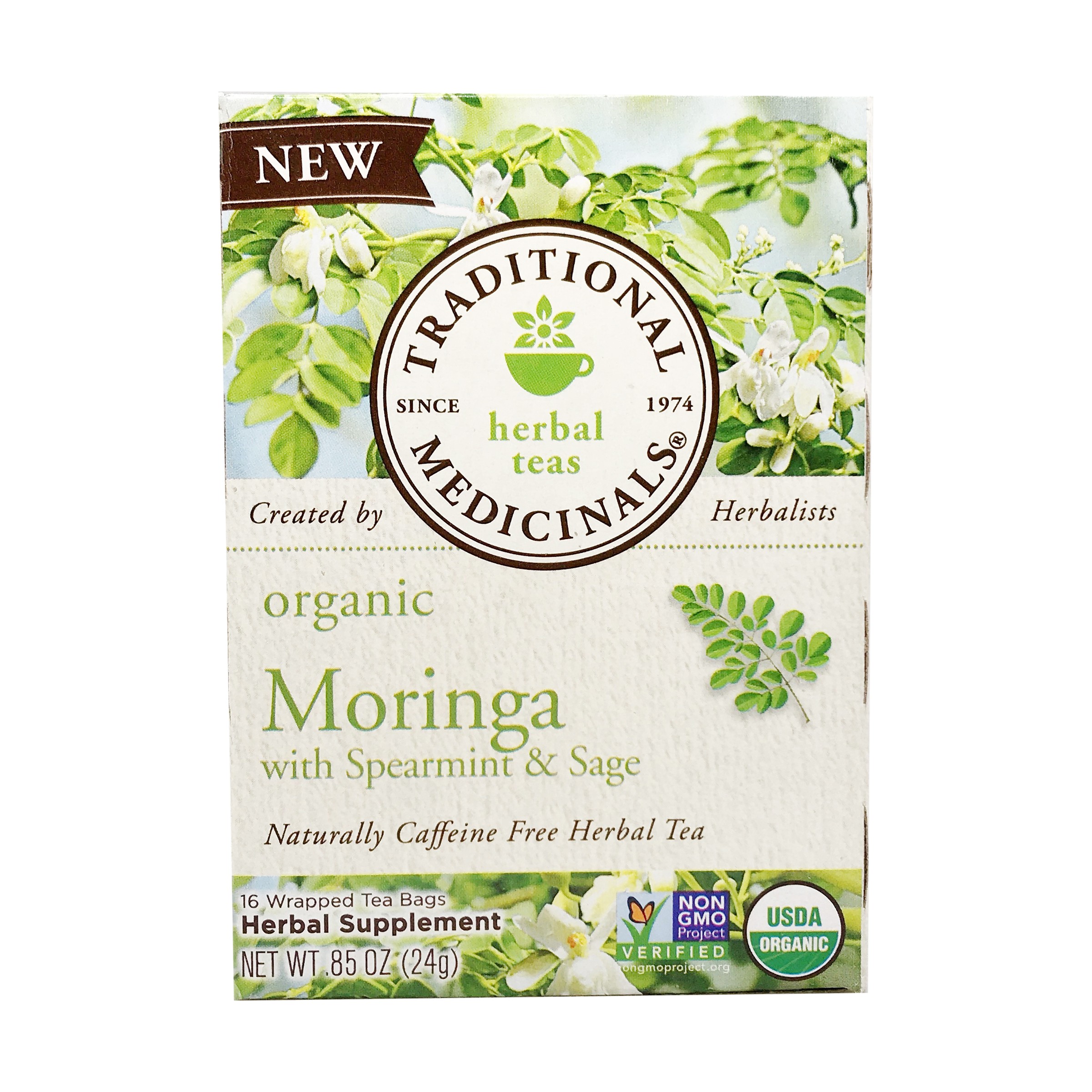 TRADITIONAL MEDICINALS ORGANIC MORINGA W SPEARMINT And SAGE 0.05 Lbs