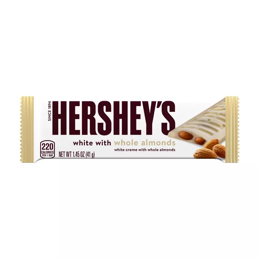 HERSHEYS WHITE WITH WHOLE ALMONDS 41 GM