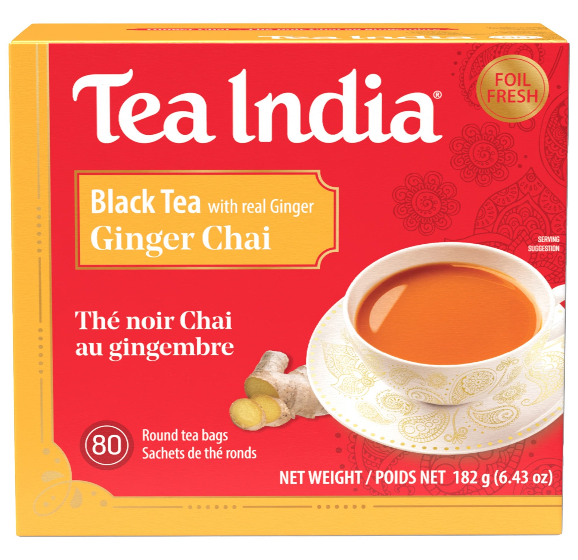 TEA INDIA GINGER CHAI 80 BAG