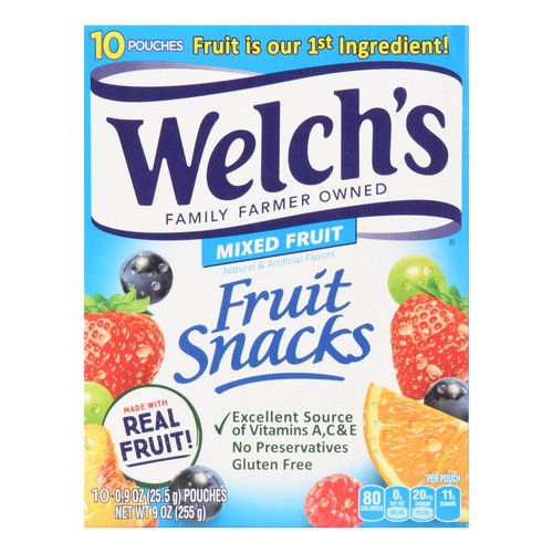 WELCH'S MIXED FRUIT SNACKS               10 COUNT