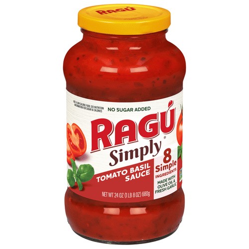RAGU SIMPLY TOM BASIL SAUCE 24 OZ