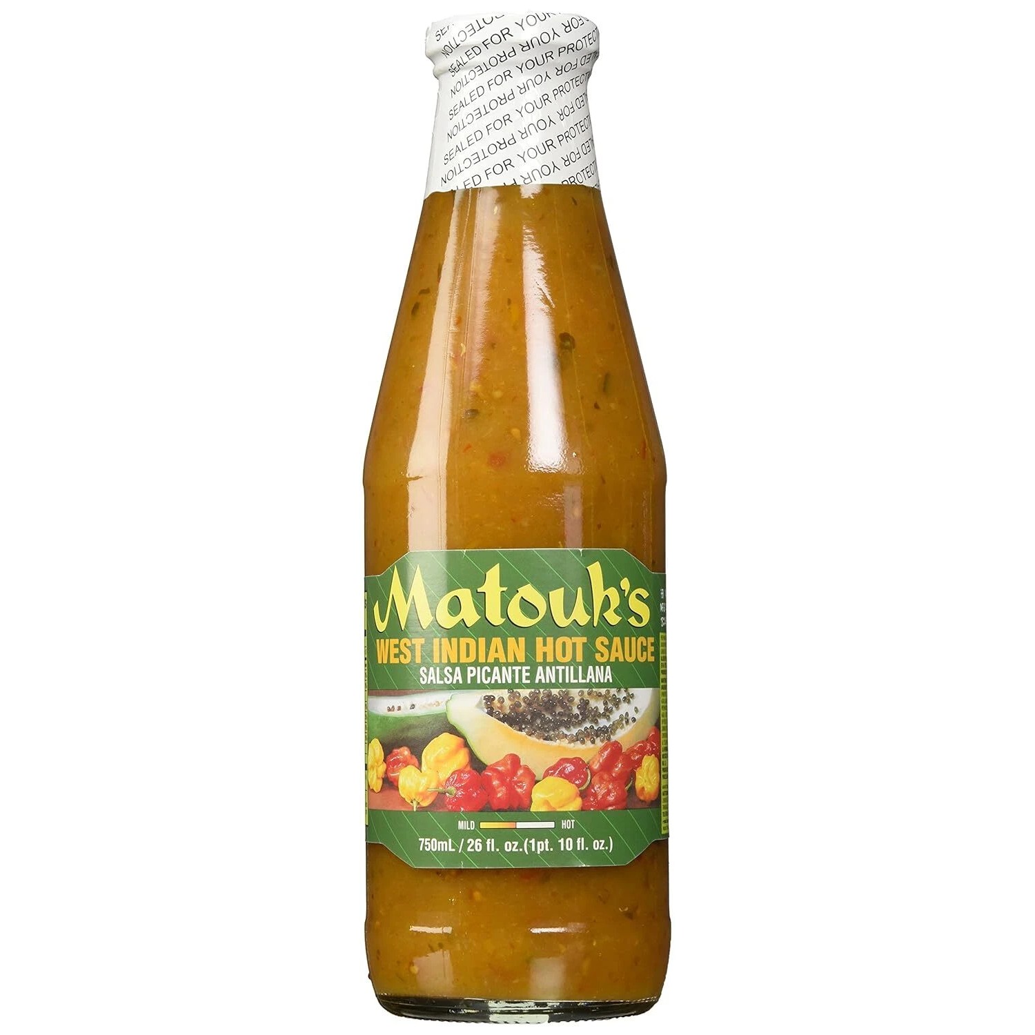 MATOUKS WEST INDIAN HOT SAUCE SALSA PICANTE ANTILLA 750 ML