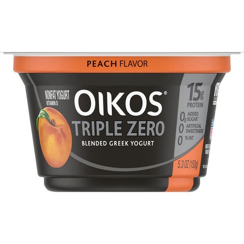 DANNON OIKOS TRIPLE ZERO PEACH 5.3 OZ