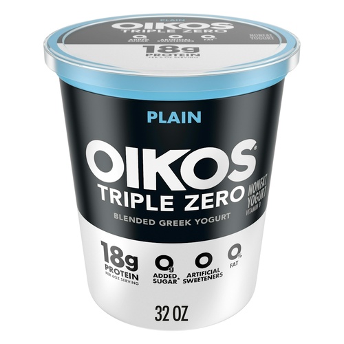 OIKOS TRIPLE ZERO PLAIN YOGURT           32 OZ