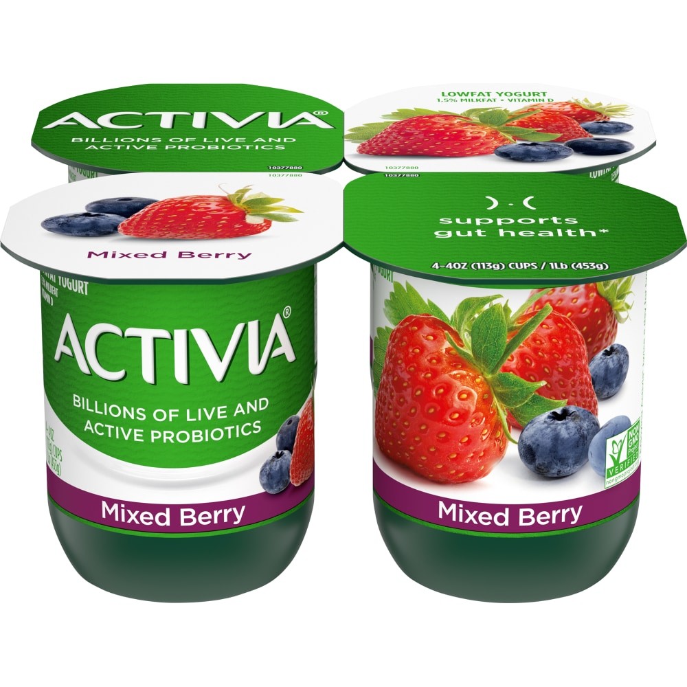 DANNON ACTIVIA LOW FAT MIX BERRY         16 OZ