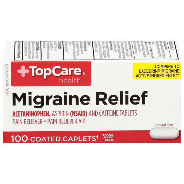 TOP CARE MIGRAINE RELIEF CAPLETS 24 COUNT