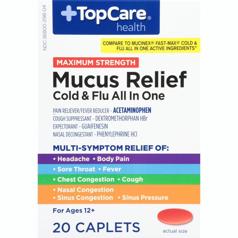 TOP CARE MUCUS RELIEF CAPLETS 20 COUNT