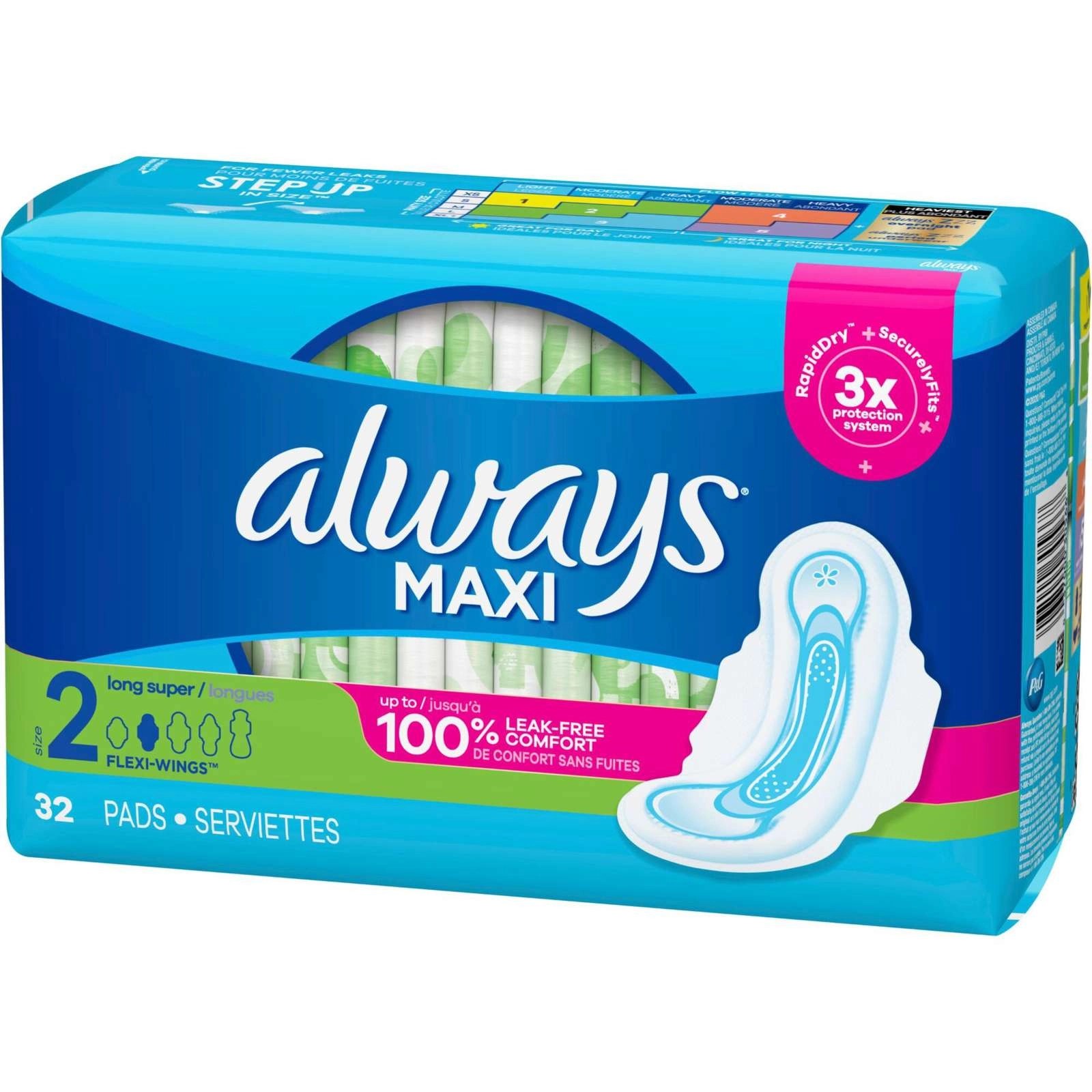 ALWAYS MAXI SUPER LONG W WINGS JUMBO     1 COUNT