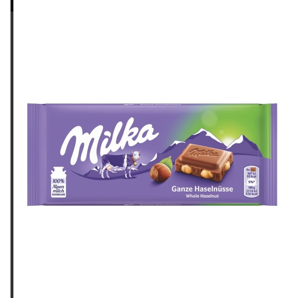 MILKA WHOLE HAZELNUT CHOCOLATE 100 GM