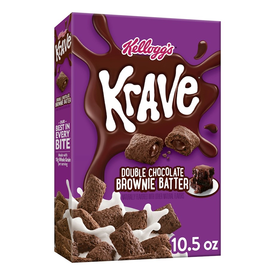 Kellogg's Krave Double Chocolate Brownie Batter Cereal 10.5 OZ