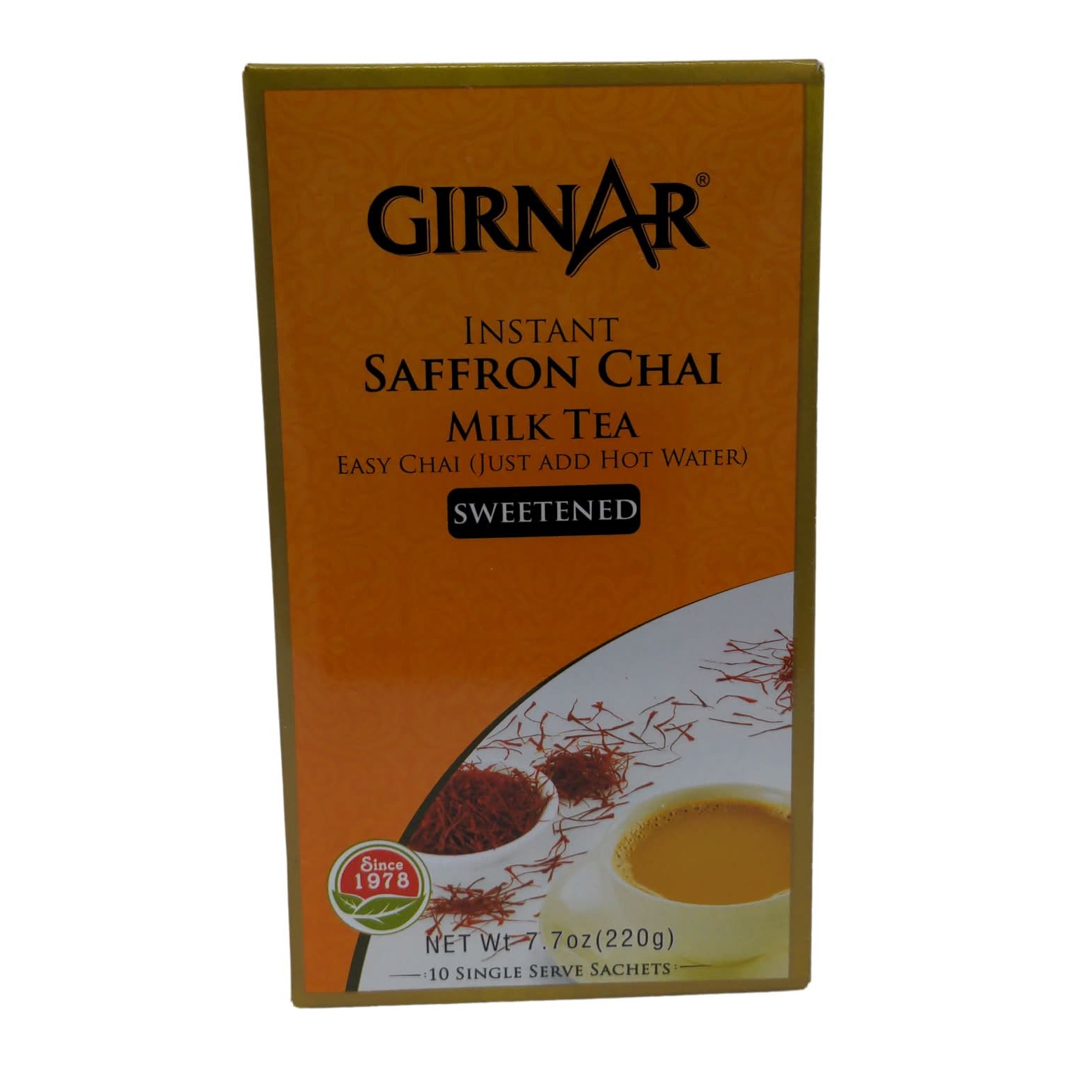 Girnar Instant Saffron Chai Milk Tea Sweetened 7.7 OZ