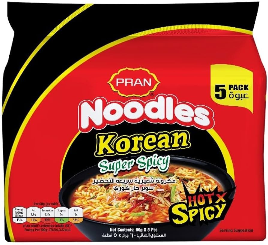 PRAN Korean Super Spicy Noodles  5 PACK