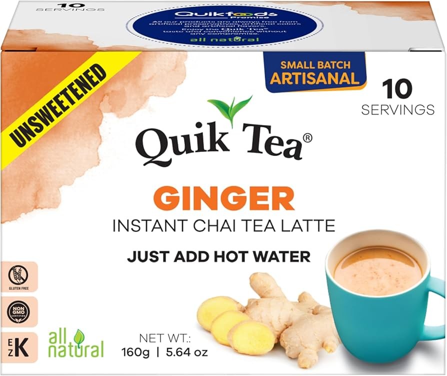 QuikTea Chai Tea Latte  Ginger Chai Tea Latte Pouches  20 BAG
