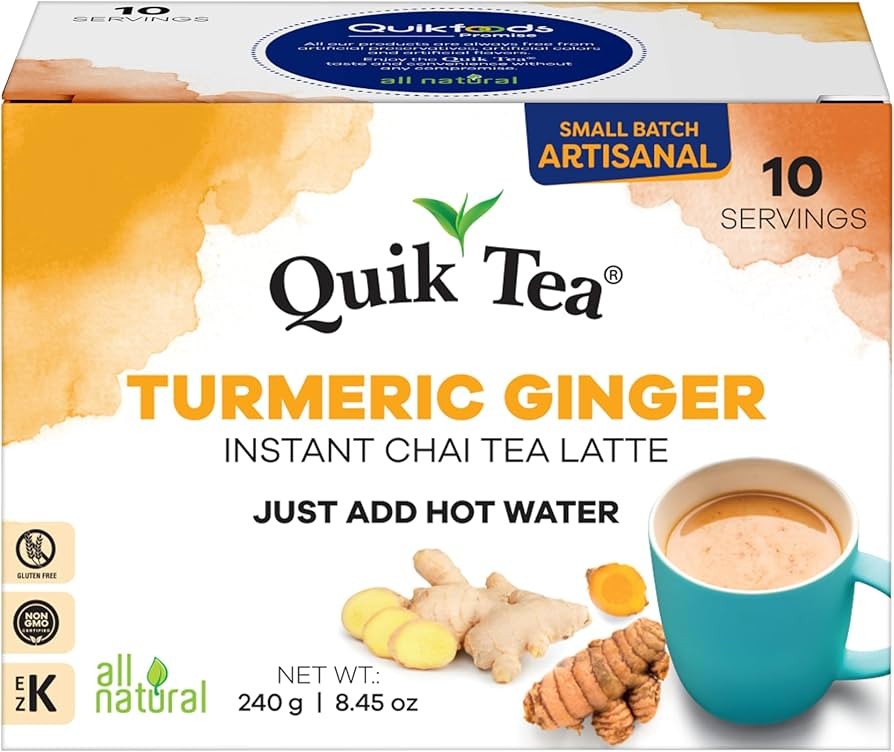 QuikTea Chai Latte, Turmeric Ginger 100 BAG