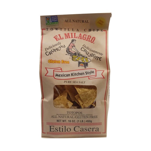 El Milagro Homestyle Totopos Corn Tortilla Chips 16 Oz