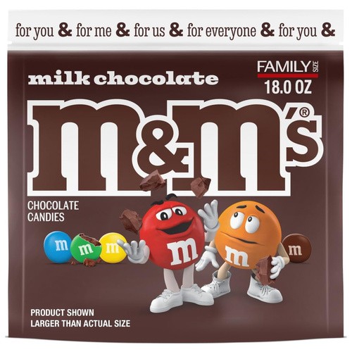 M&MS MILK CHOC FAMILY SIZE 18 OZ