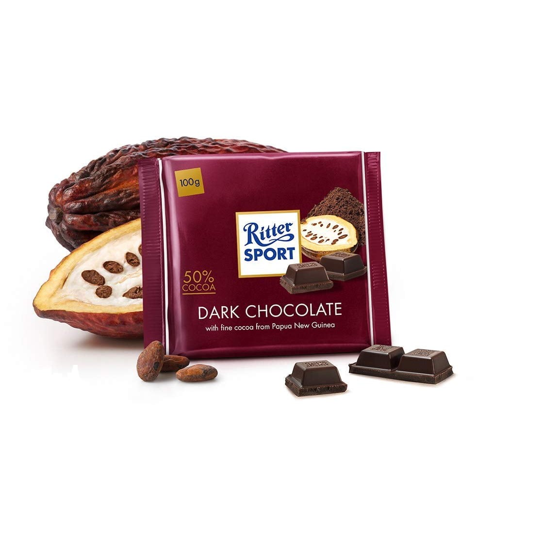 RITTER SPORT HALBBITER 50% COCOA 100 GM
