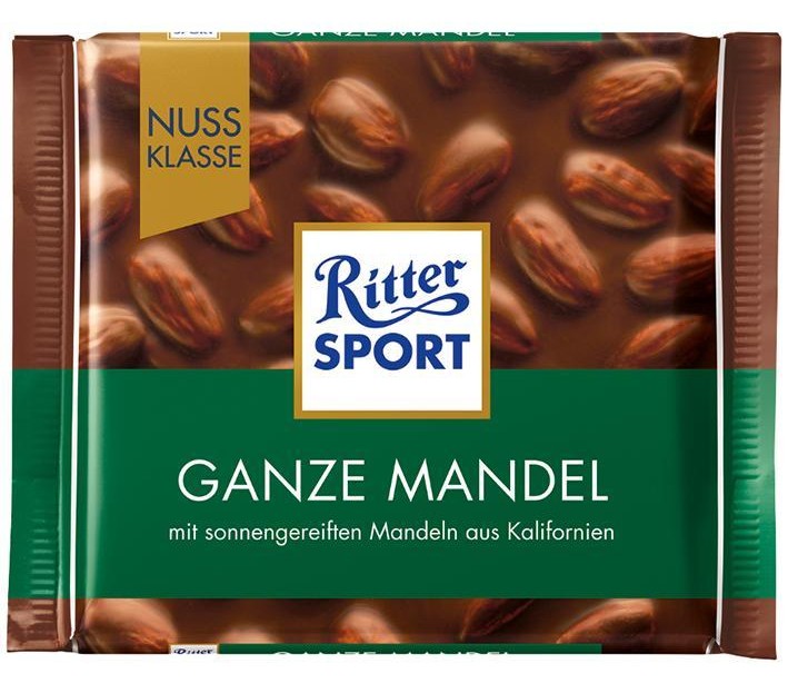 RITTER SPORT GANZE MANDEL 100 GM