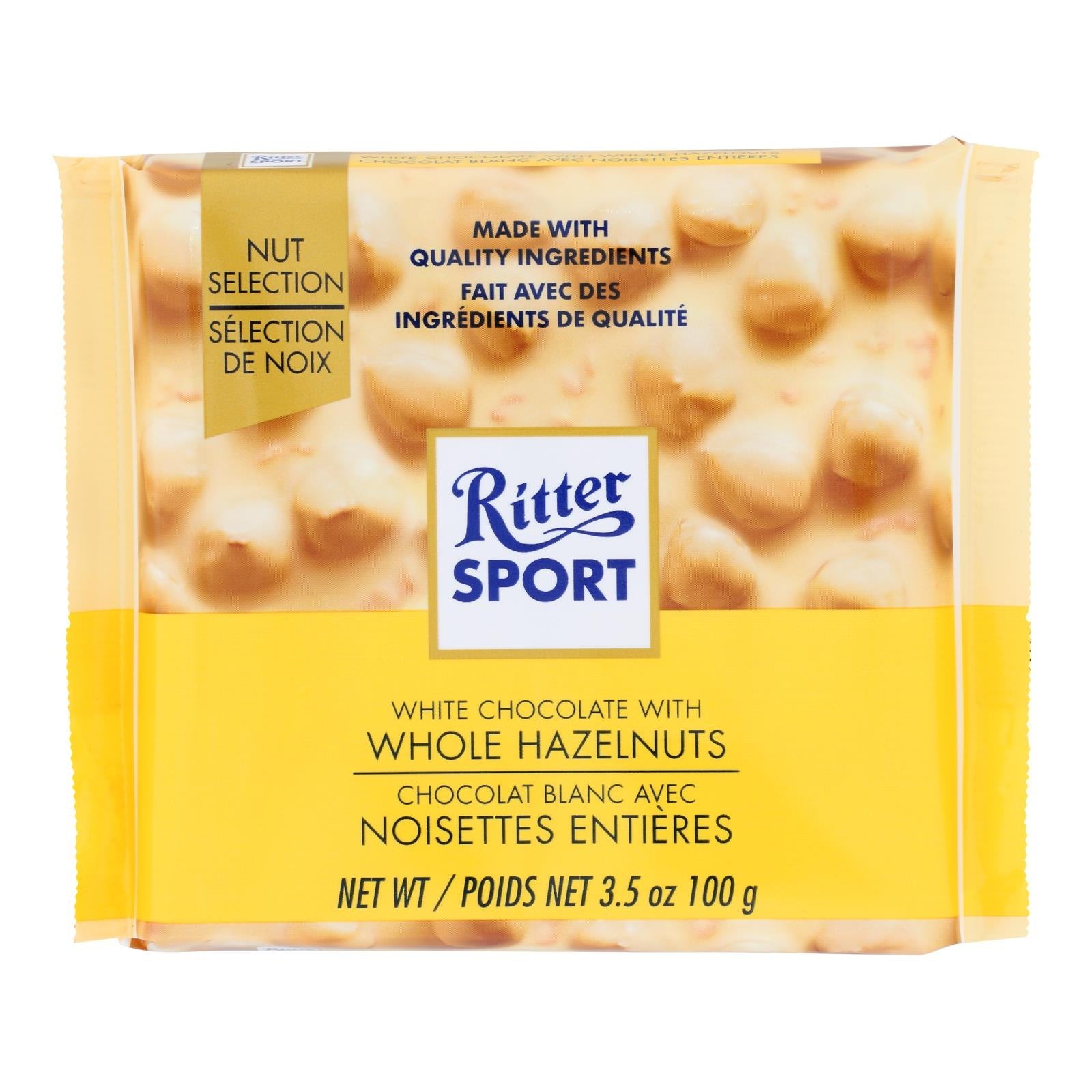 RITTER SPORT WHITE HAZELNUTS 100 GM