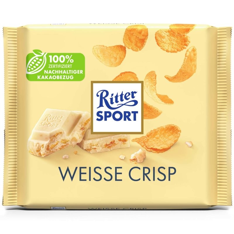 RITTER SPORT WHITET+CRISP 100 GM