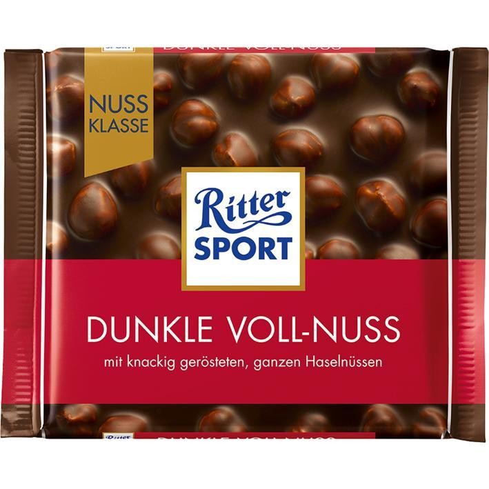 RITTER SPORT DUNKLE VOL NUSS 100 GM