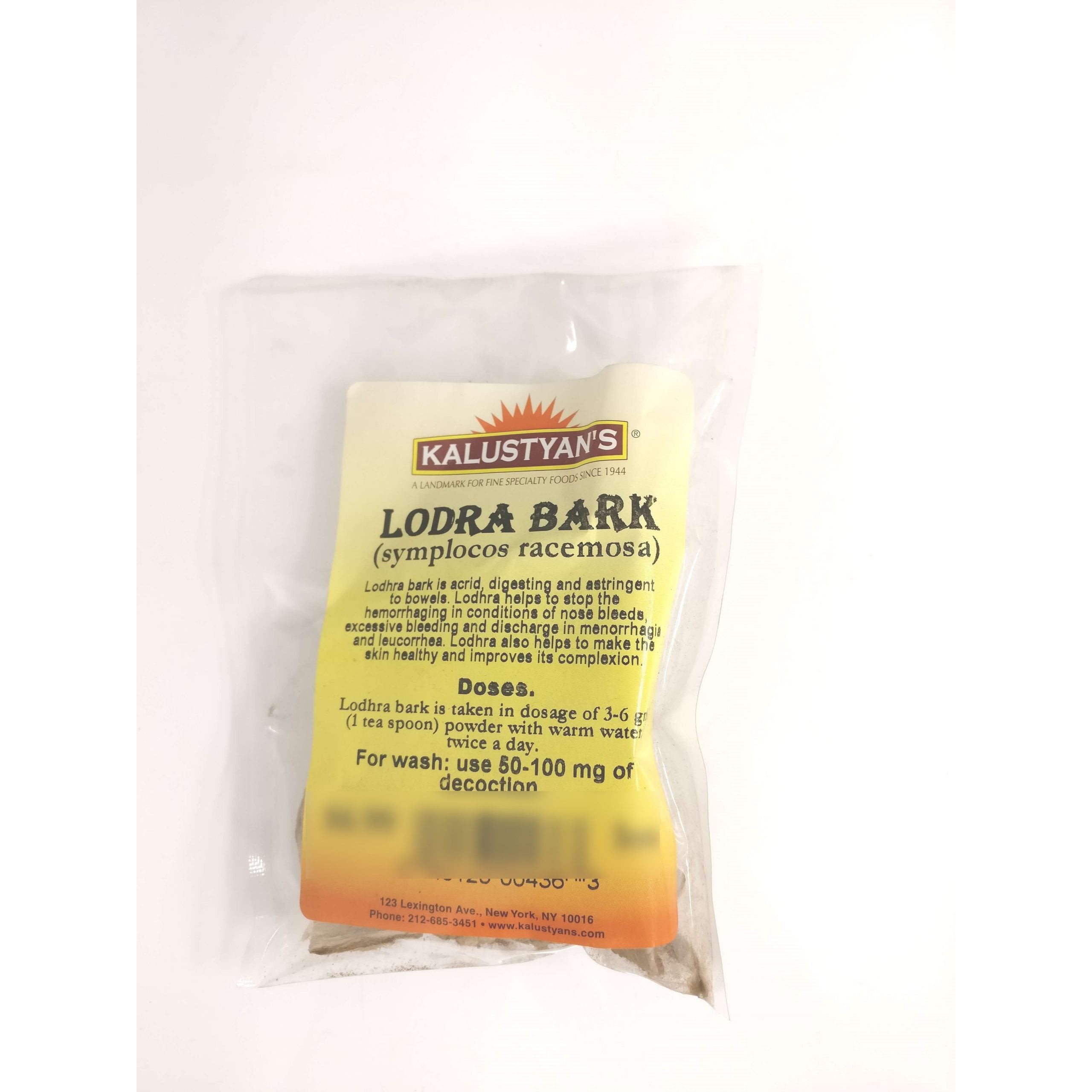KALUSTYANS LODHRA BARK 0.06 Lbs