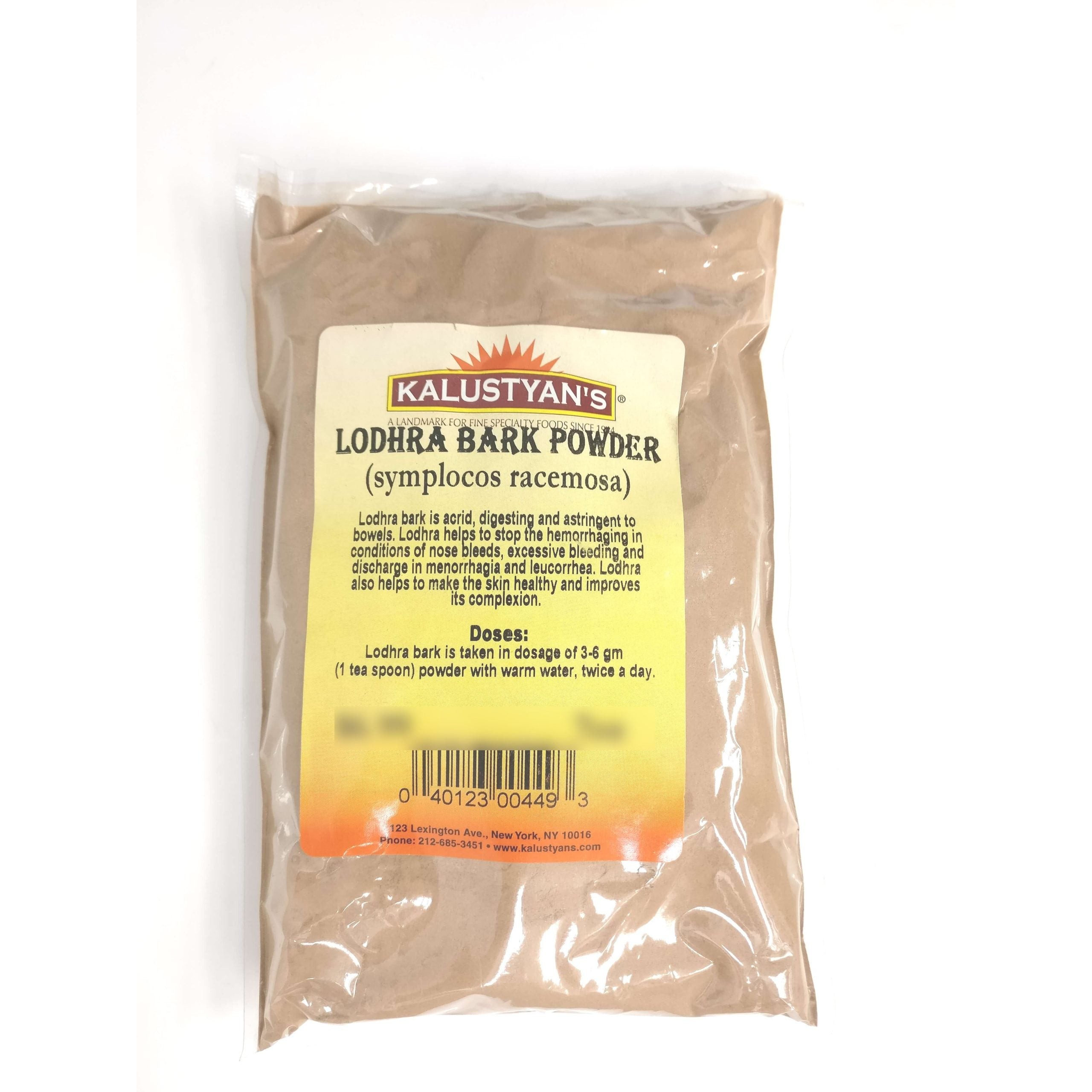 KALUSTYANS LODHRA BARK POWDER 0.38 Lbs