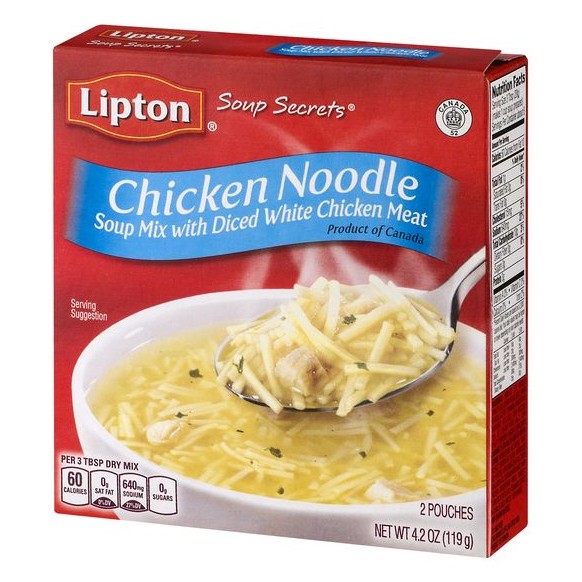 Lipton Chicken Flavor Noodle Soup With Diced White Chicken Meat 2 Ct