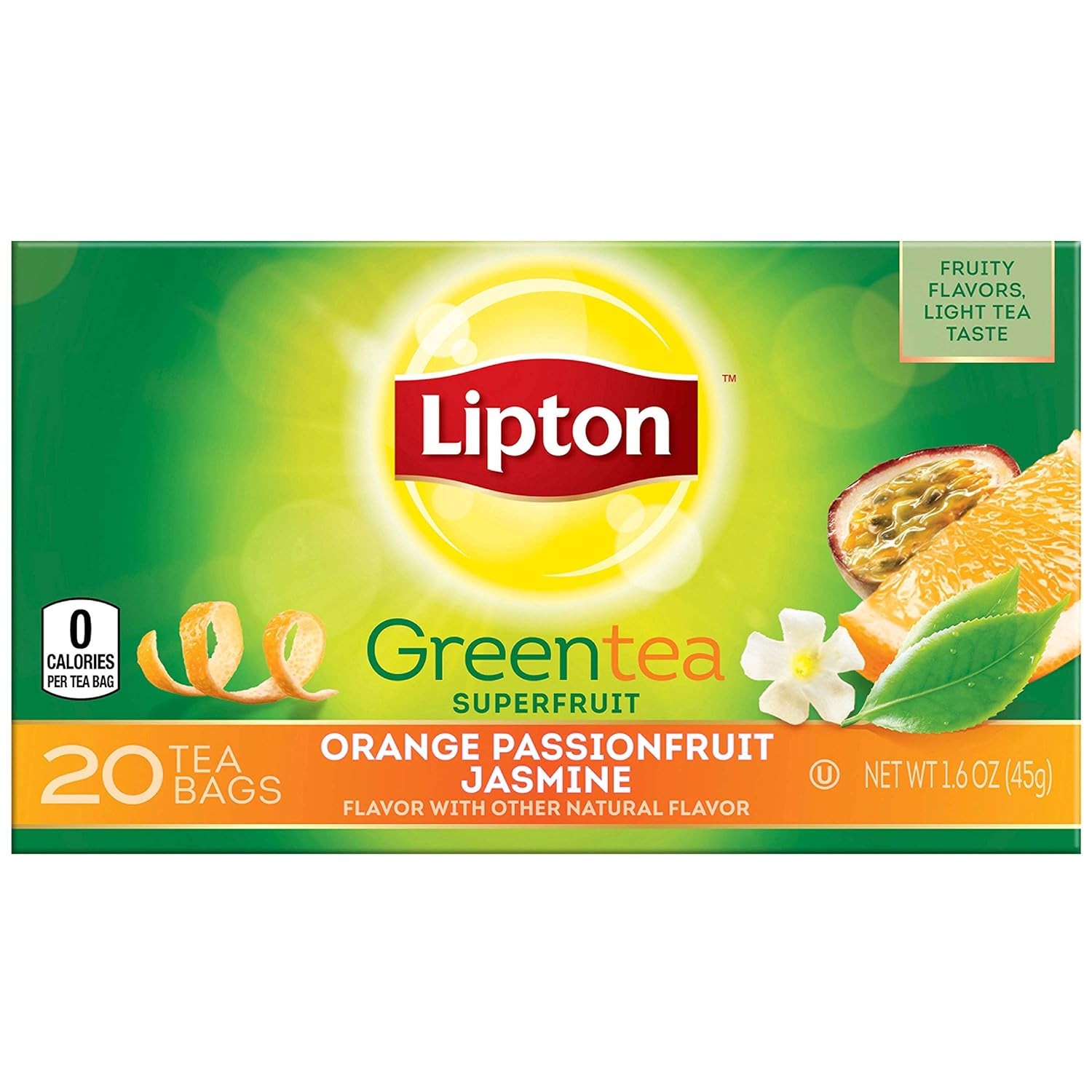 LIPTON GREEN TEA ORANGE PASSIONFRUIT JASMINE 20 TB 45 GM