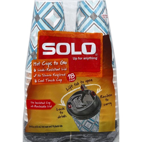 SOLO HOT CUPS&LIDS 1 22 COUNT