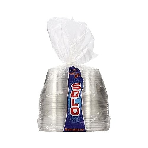 Solo Clear Plastic Cups 40 Count