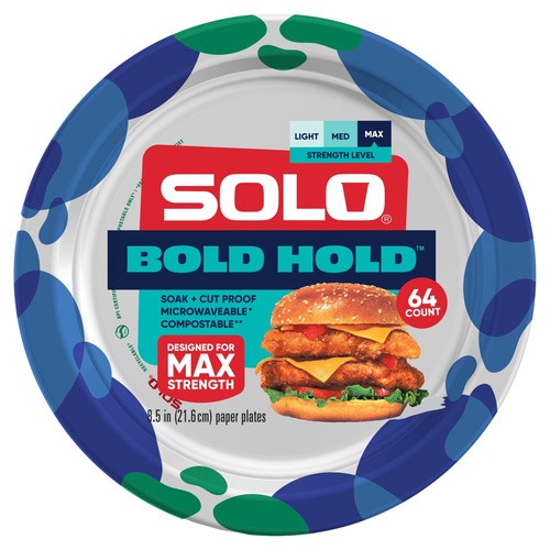 SOLO BOLD HOLD PLATES 64 COUNT