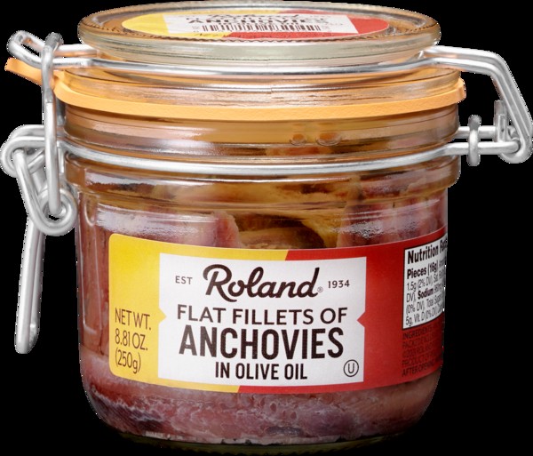 ROLAND FLAT FILLETS ANCHOVIES IN OLIVE OIL 0.5 Lbs