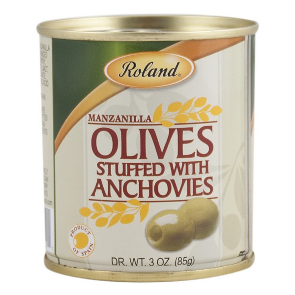 ROLAND MANZANILLA OLIVES STUFFED W ANCHOVIES 0.19 Lbs