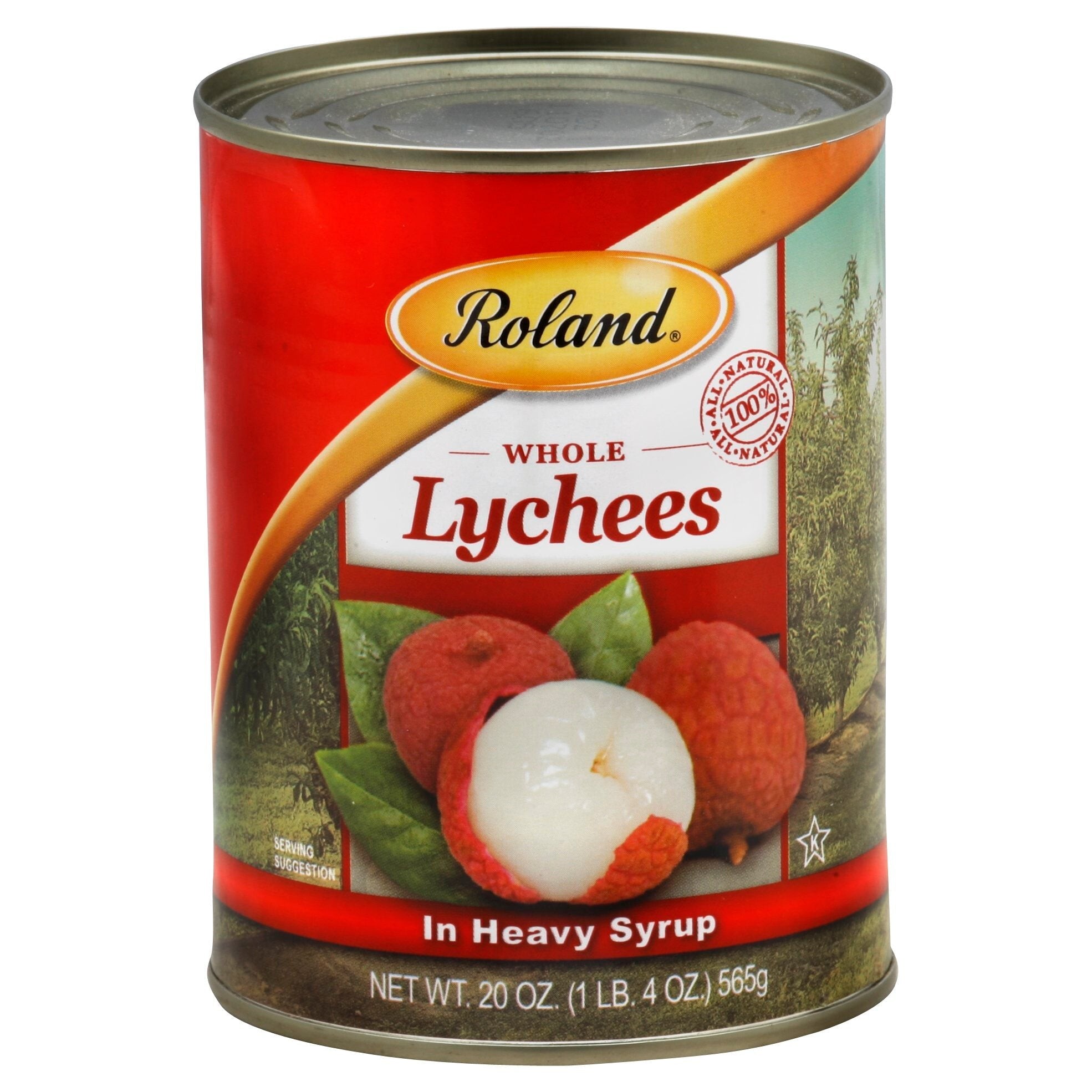 ROLAND WHOLE LYCHEES IN HEAVY SYRUP 1.25 Lbs