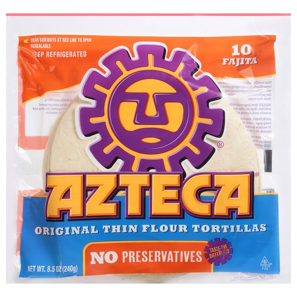 AZTECA FLOUR FAJITA TORTILLAS 10 COUNT