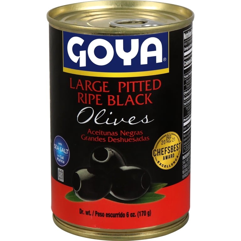GOYA PITTED BLACK OLIVES 170 GM