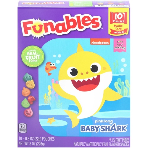 FUNABLES BABY SHARK FRUIT SNACK 10       1 OZ