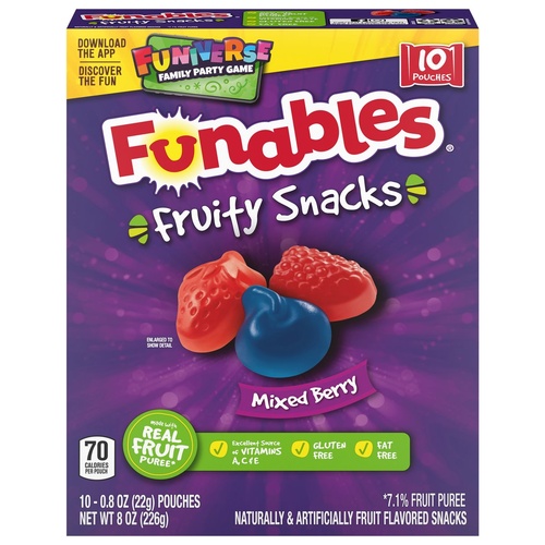 FUNABLES BRY FRUIT SNACKS                1 OZ