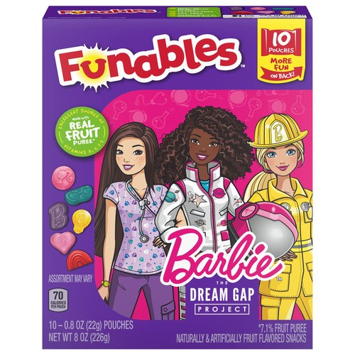 BARBIE FRUIT SNACKS                      10 COUNT