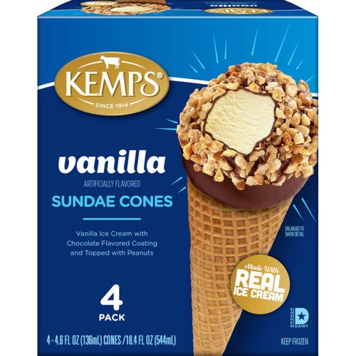VANILLA SUNDAE  CONES                    4 PACK