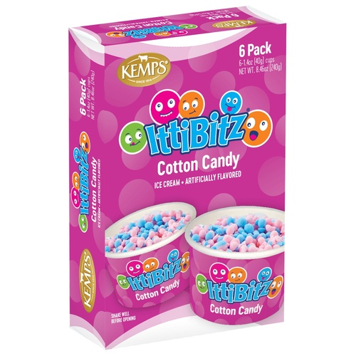 KEMPS ITTIBITZ COTTON CANDY ICECREAM     6 COUNT