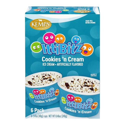 KEMPS ITTIBITZ COOKIES&CREAM ICECREA     6 COUNT