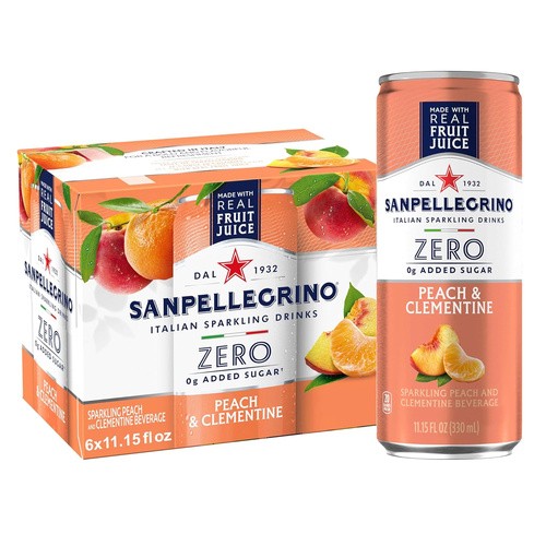 SAN PELLEGRINO ZERO PEACH CLEMENTINE 6 PACK