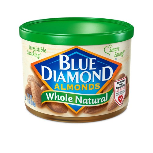 BLUE DIAMOND WHOLE NATURAL ALMONDS 6 OZ