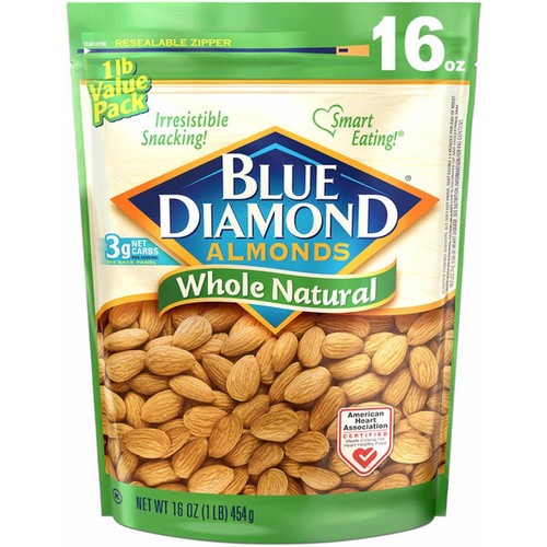BLUE DIAMOND WHOLE NATURAL ALMOND 16 OZ