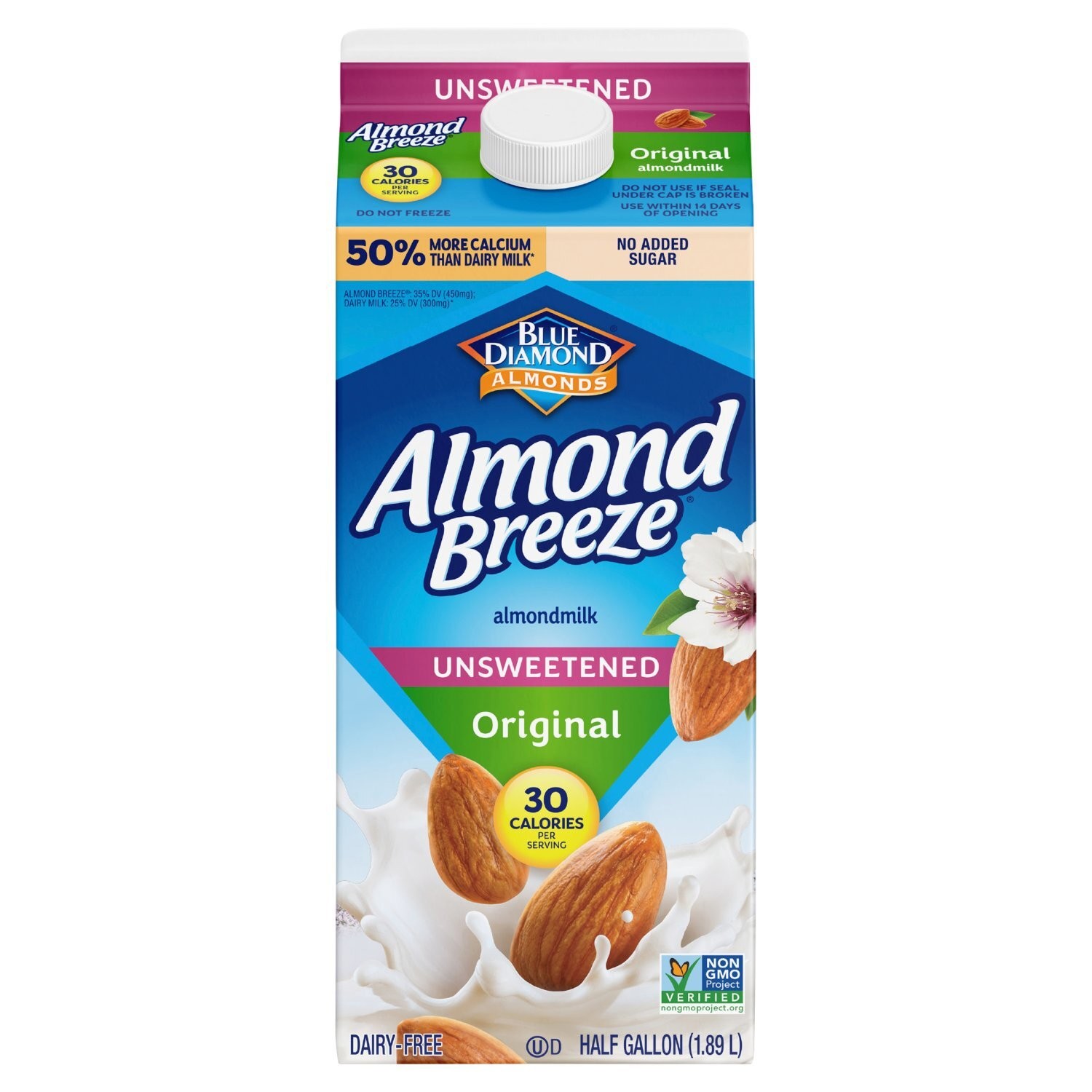 BLUE DIAMOND ALMOND BREEZE Half Gallon 0.5 GALLON