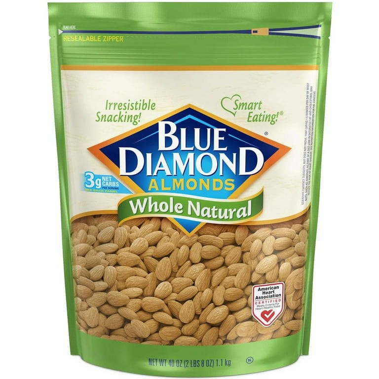 Blue Diamond Almonds Whole Natural 40 OZ